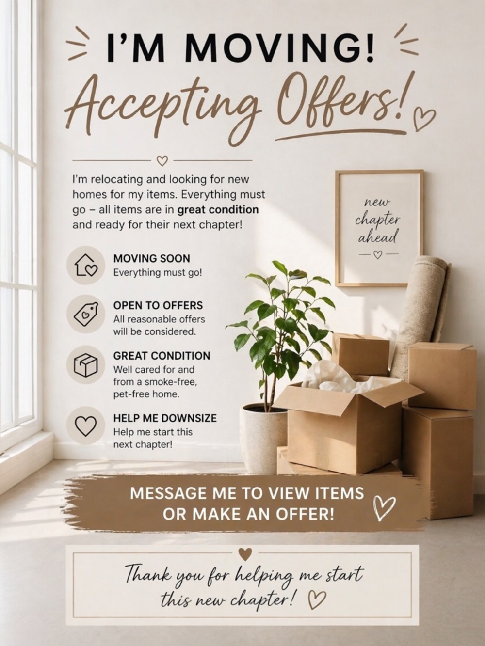 Moving Sale ✨ Everything Must Go – Accepting Offers!